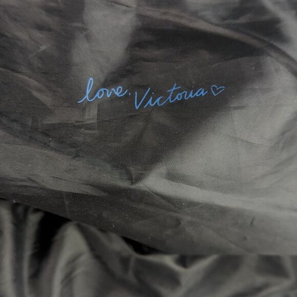 Victoria's Secret Blue & Black Denim & PU Lightweight Tote Bag - Picture 4 of 12